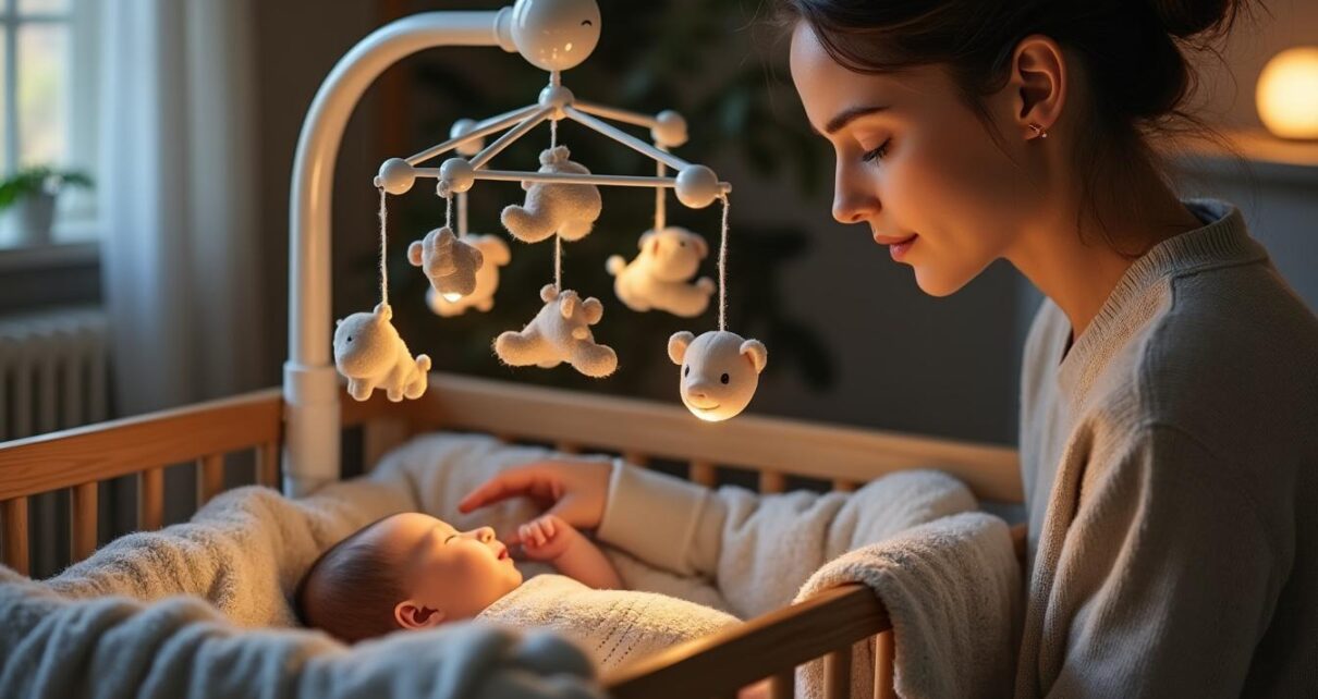 découvrez l'importance d'un mobile musical et veilleuse pour bébé dans la routine du coucher. apprenez comment ces accessoires apaisants favorisent le sommeil de votre enfant en créant une atmosphère sereine et en stimulant ses sens.