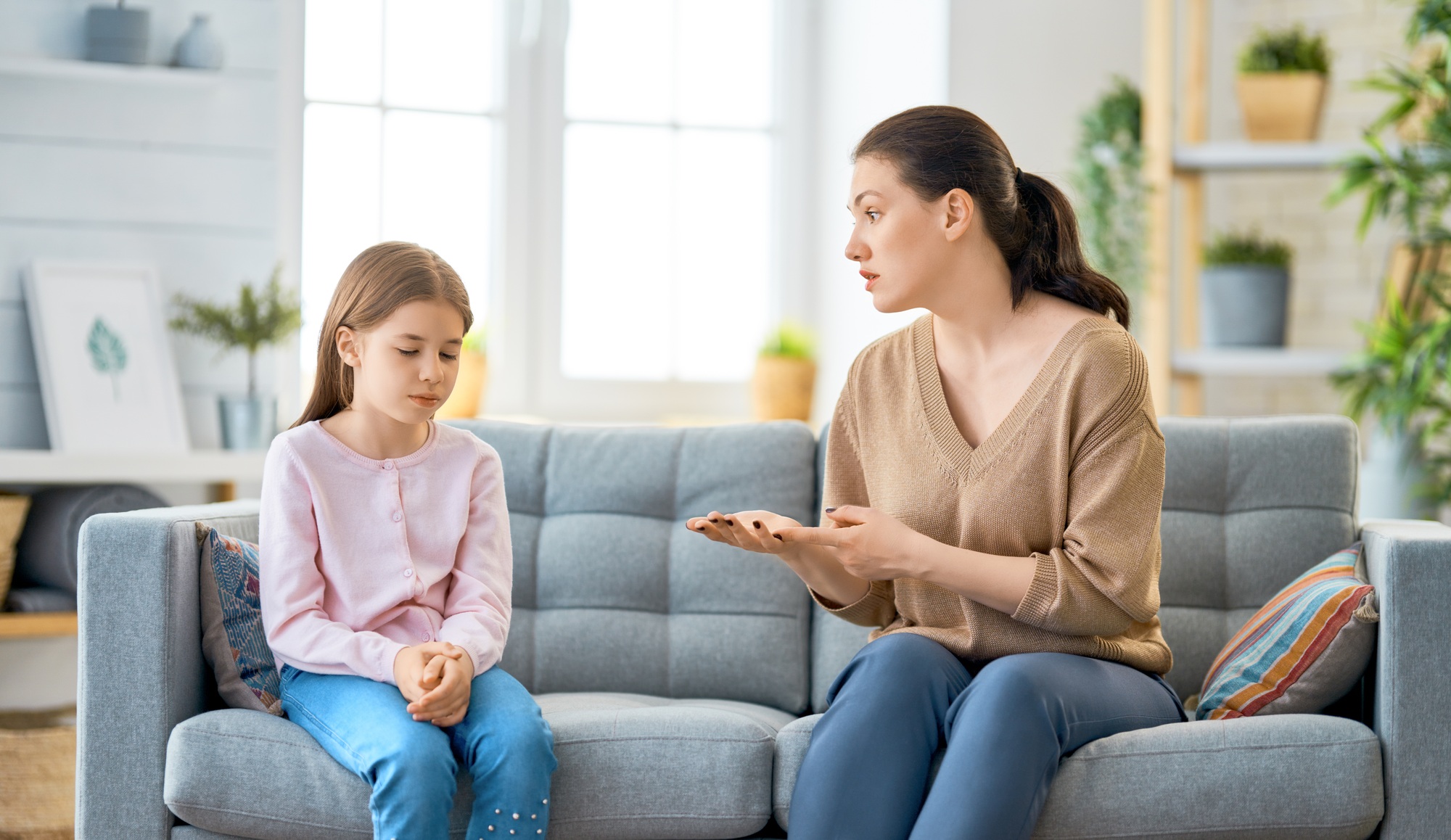 mother is scolding child