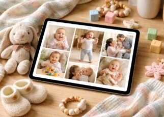 créez un album souvenir unique de la 1ère année de votre bébé avec notre scrapbook numérique spécialement conçu pour l'ipad air. facile, créatif et plein d'émotions.