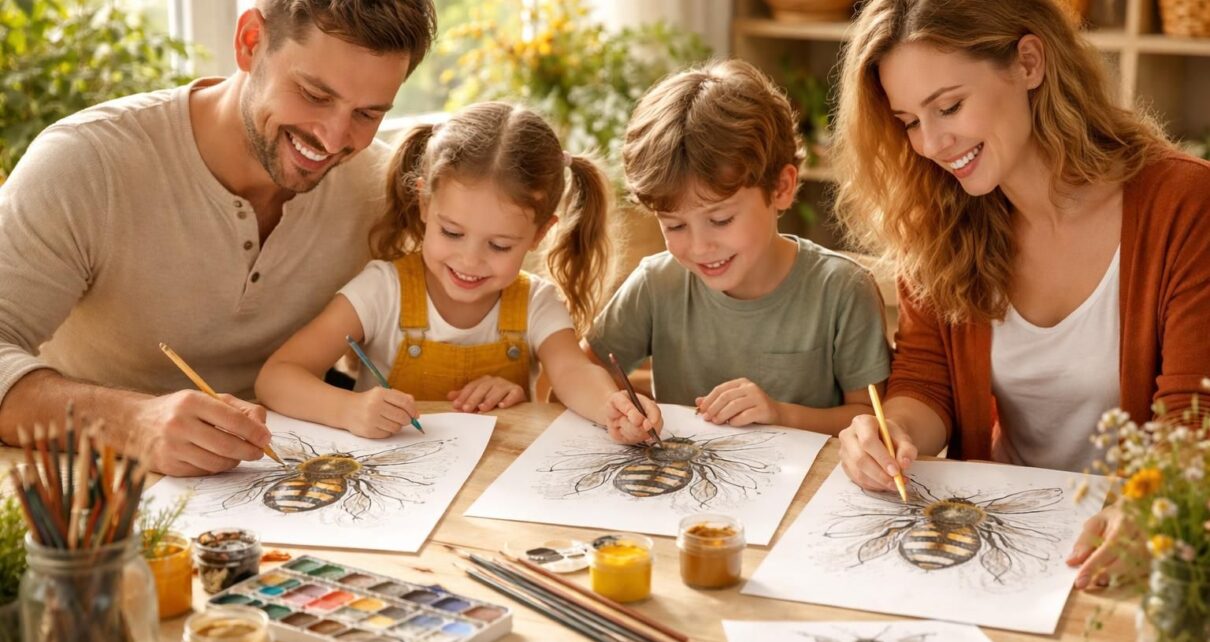 découvrez notre projet artistique ludique : des abeilles à colorier pour partager un moment créatif en famille. idéal pour petits et grands, stimulez l'imagination et la créativité tout en s'amusant !