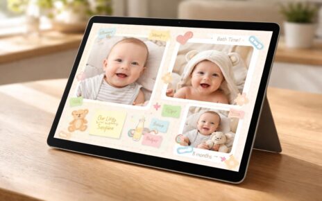 créez un album unique pour la première année de votre bébé avec notre scrapbook numérique, optimisé pour tablette tactile microsoft surface. capturez et partagez chaque moment précieux facilement.