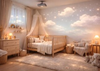 créez une ambiance apaisante dans la chambre de bébé grâce au vidéoprojecteur epson, idéal pour projeter des images douces et relaxantes sur les murs.