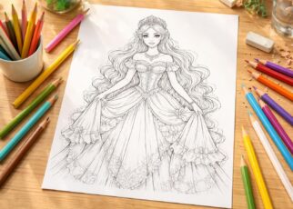 téléchargez et imprimez un coloriage de princesse pour divertir vos enfants tout en stimulant leur créativité et leur imagination.