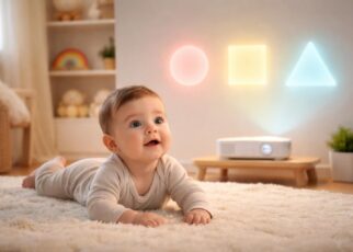 découvrez comment éveiller votre bébé grâce à des formes simples projetées avec le vidéoprojecteur acer, favorisant l'apprentissage et la stimulation visuelle dès les premiers mois.