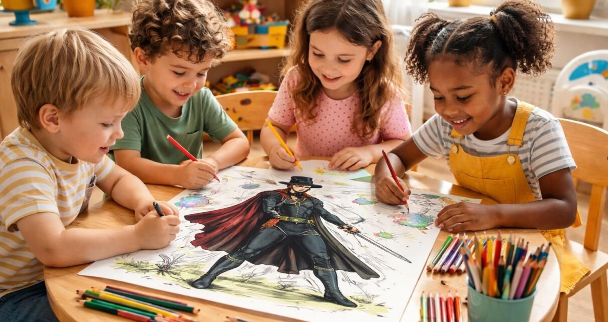 découvrez le coloriage de zorro, une activité amusante et créative idéale pour divertir et éveiller l'imagination des enfants.