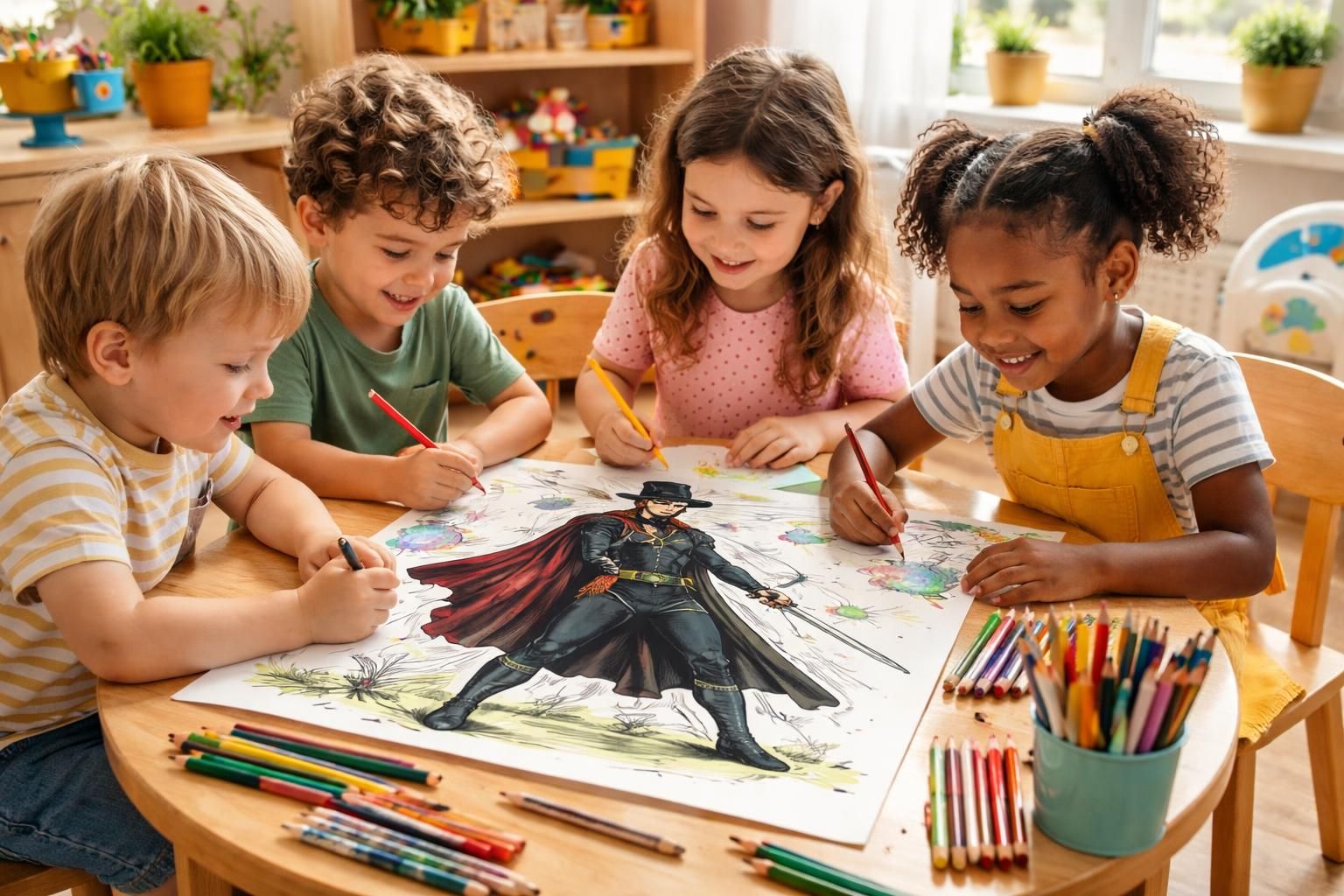 découvrez le coloriage de zorro, une activité amusante et créative idéale pour divertir et éveiller l'imagination des enfants.