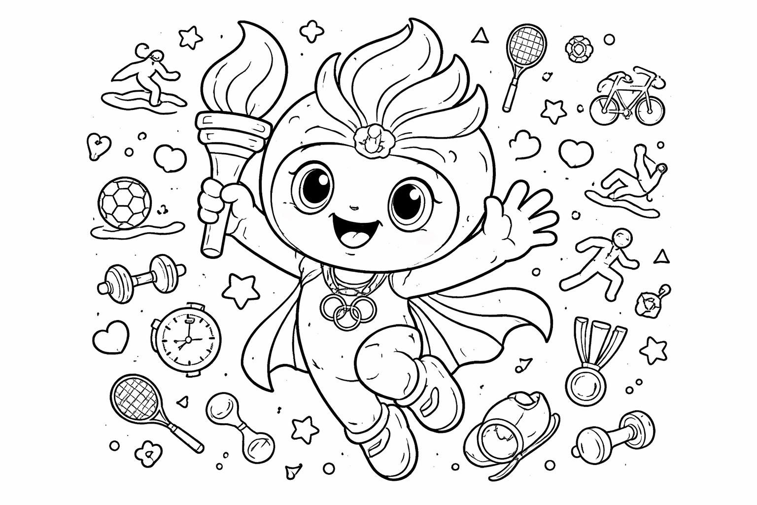 téléchargez gratuitement le meilleur coloriage d'une mascotte des jo pour une activité ludique et éducative adaptée à tous les âges.