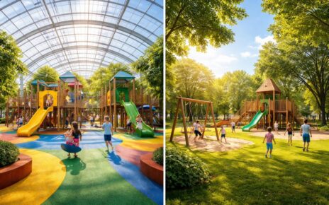 découvrez les avantages des aires de jeux couvertes et extérieures pour choisir celle qui convient le mieux à vos besoins et à ceux des enfants.
