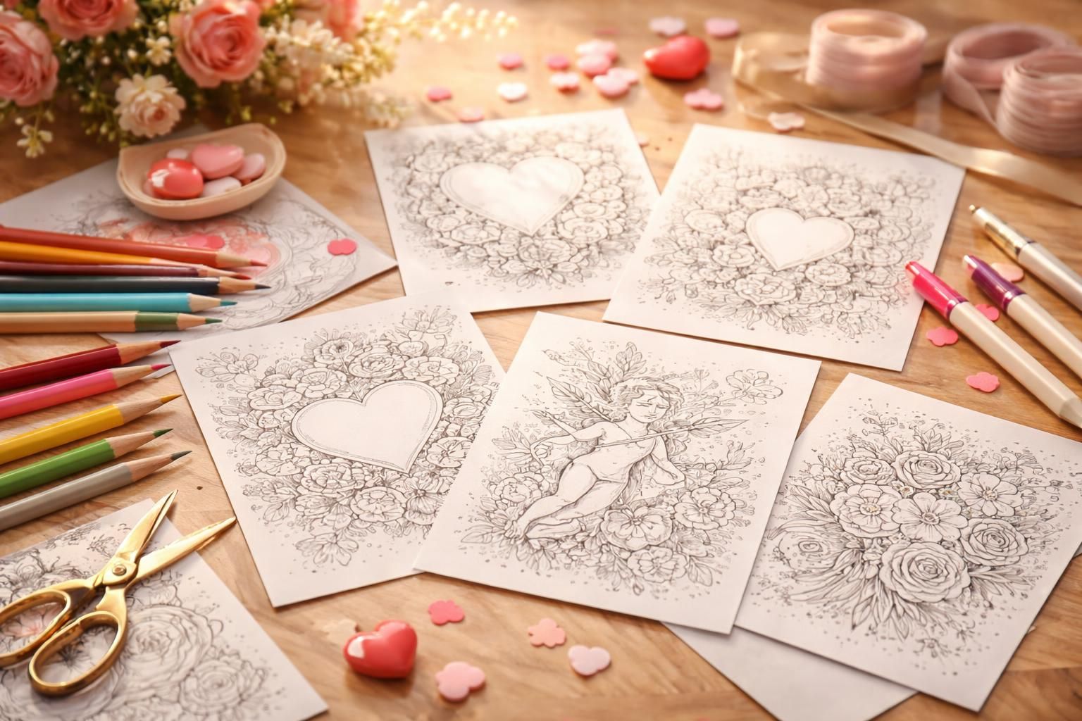 découvrez nos coloriages de la saint-valentin pour créer des cartes personnalisées à offrir avec amour. amusez-vous à colorier et partagez vos créations uniques avec vos proches!