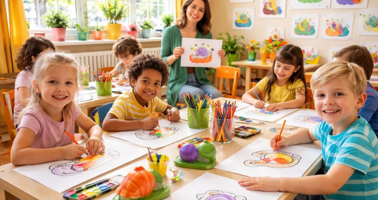 découvrez comment organiser un atelier ludique d'escargots à colorier pour enfants, alliant créativité et amusement dans un cadre convivial.
