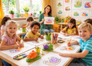 découvrez comment organiser un atelier ludique d'escargots à colorier pour enfants, alliant créativité et amusement dans un cadre convivial.
