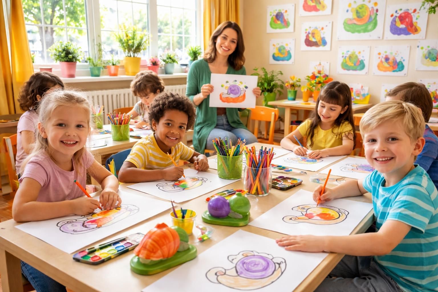 découvrez comment organiser un atelier ludique d'escargots à colorier pour enfants, alliant créativité et amusement dans un cadre convivial.