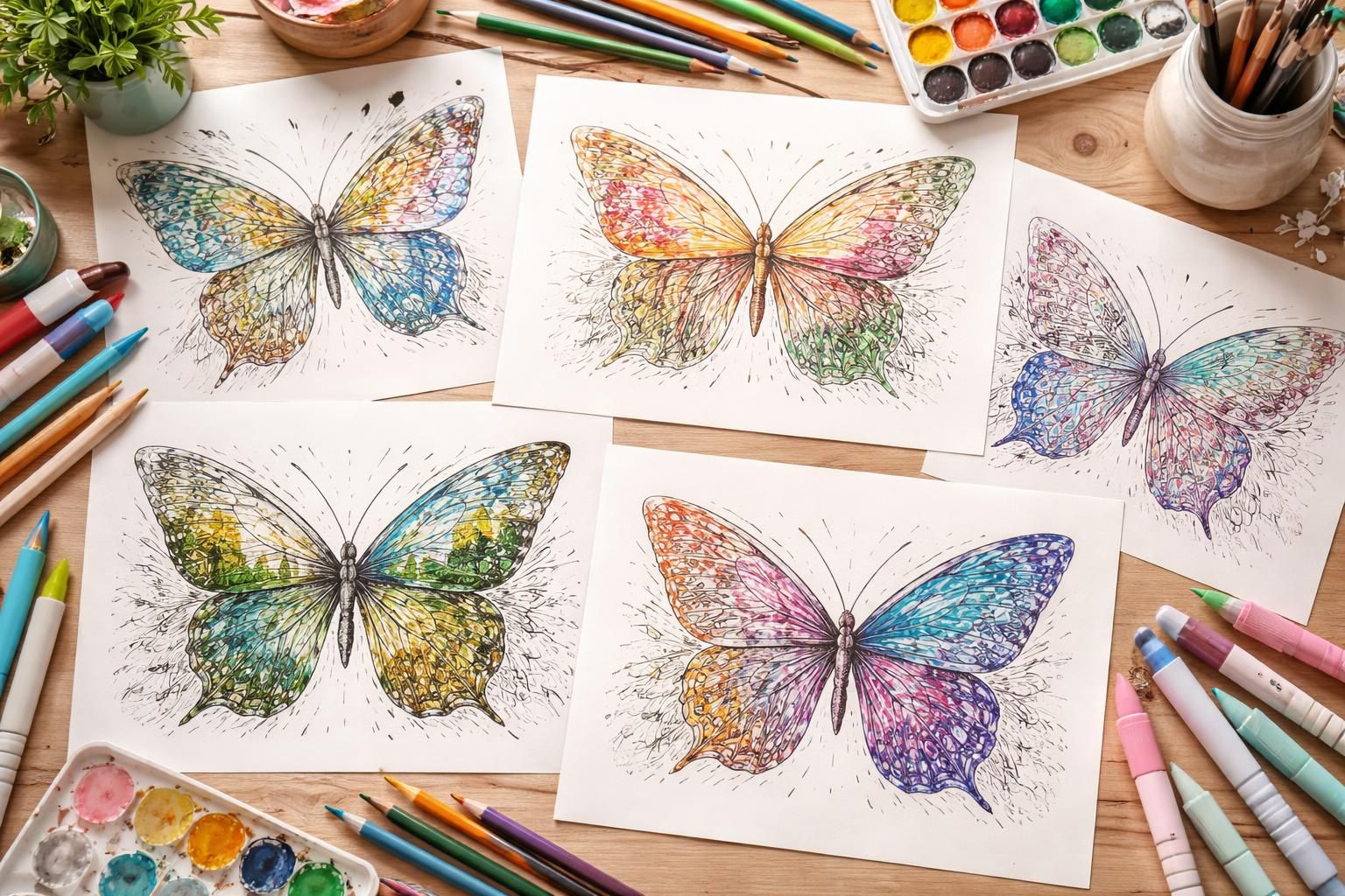 découvrez des idées originales pour sublimer vos dessins de papillons à colorier et laissez libre cours à votre créativité.