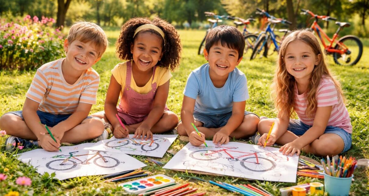 découvrez des activités ludiques pour initier vos enfants au plaisir du coloriage avec des dessins de vélo amusants et éducatifs.
