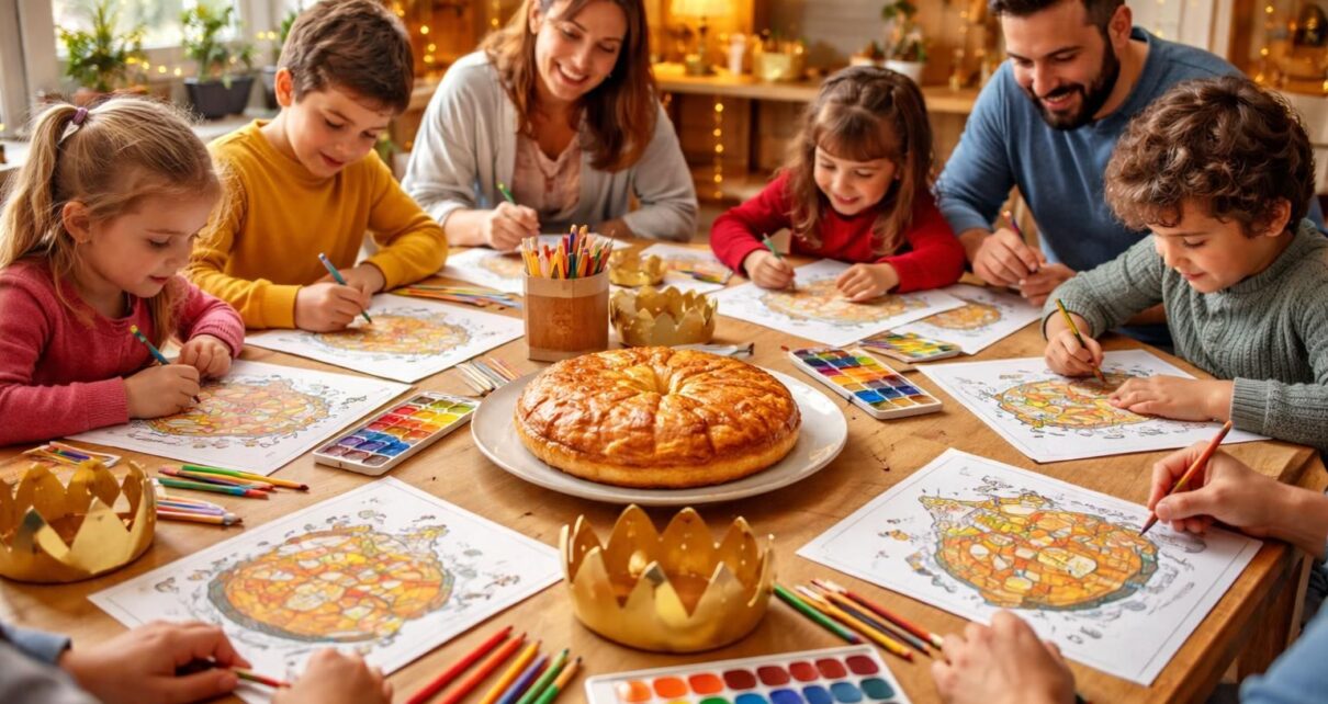 organisez un concours de coloriage de la galette des rois pour une activité festive et créative, idéale pour rassembler petits et grands autour d’un moment convivial et ludique.