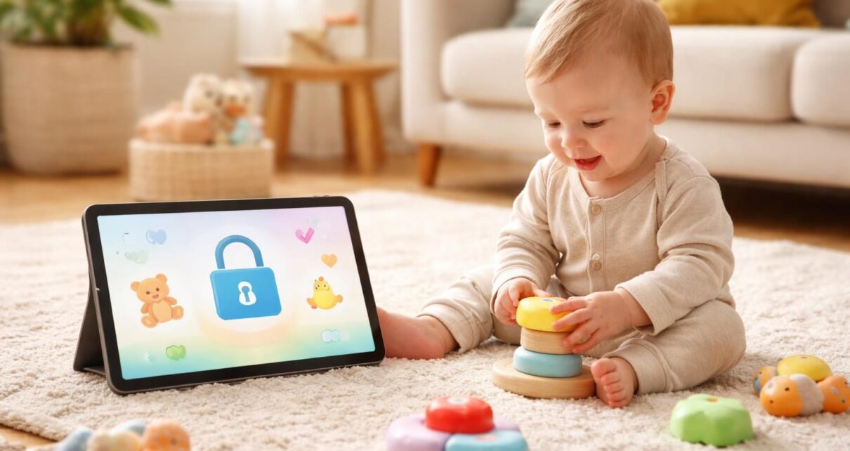 assurez la sécurité de votre bébé en utilisant un verrouillage enfant sur tablette tactile pour éviter tout accès non autorisé et protéger son environnement numérique.