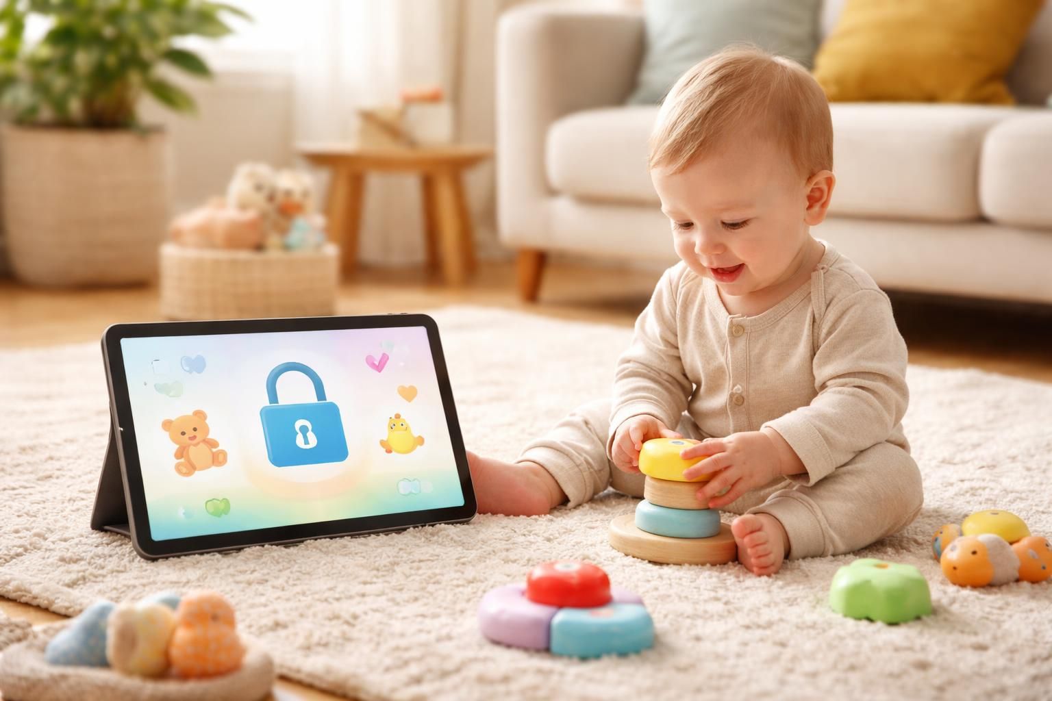 assurez la sécurité de votre bébé en utilisant un verrouillage enfant sur tablette tactile pour éviter tout accès non autorisé et protéger son environnement numérique.