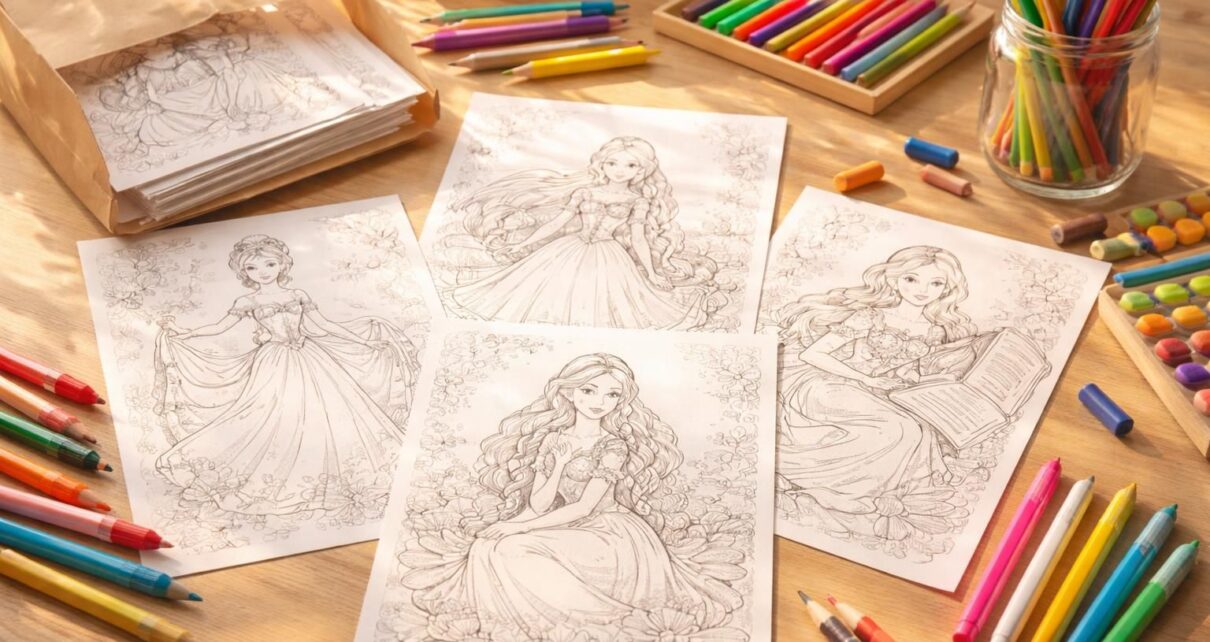 téléchargez et imprimez gratuitement des dessins de princesses à colorier pour des heures de divertissement créatif à emporter partout.