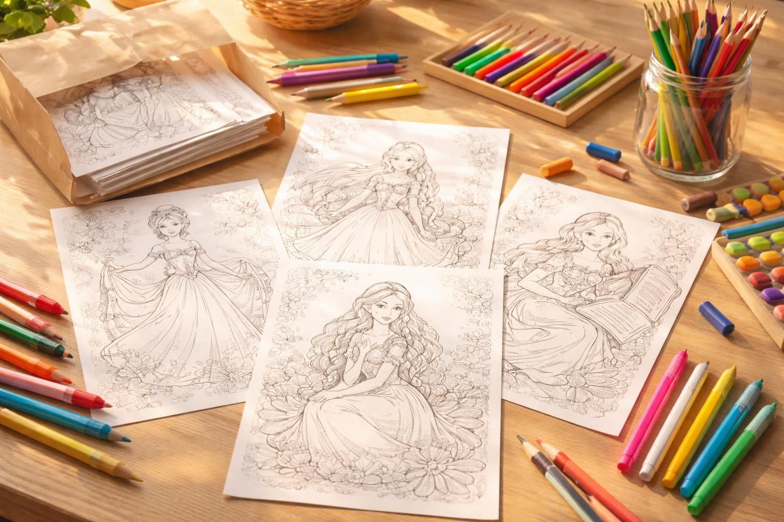 téléchargez et imprimez gratuitement des dessins de princesses à colorier pour des heures de divertissement créatif à emporter partout.