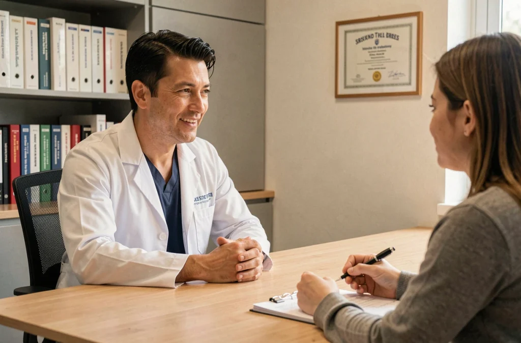 Dr Yao Amegnran, pédiatre à Brest, en écoute attentive lors d'une consultation familiale